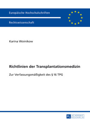 cover image of Richtlinien der Transplantationsmedizin